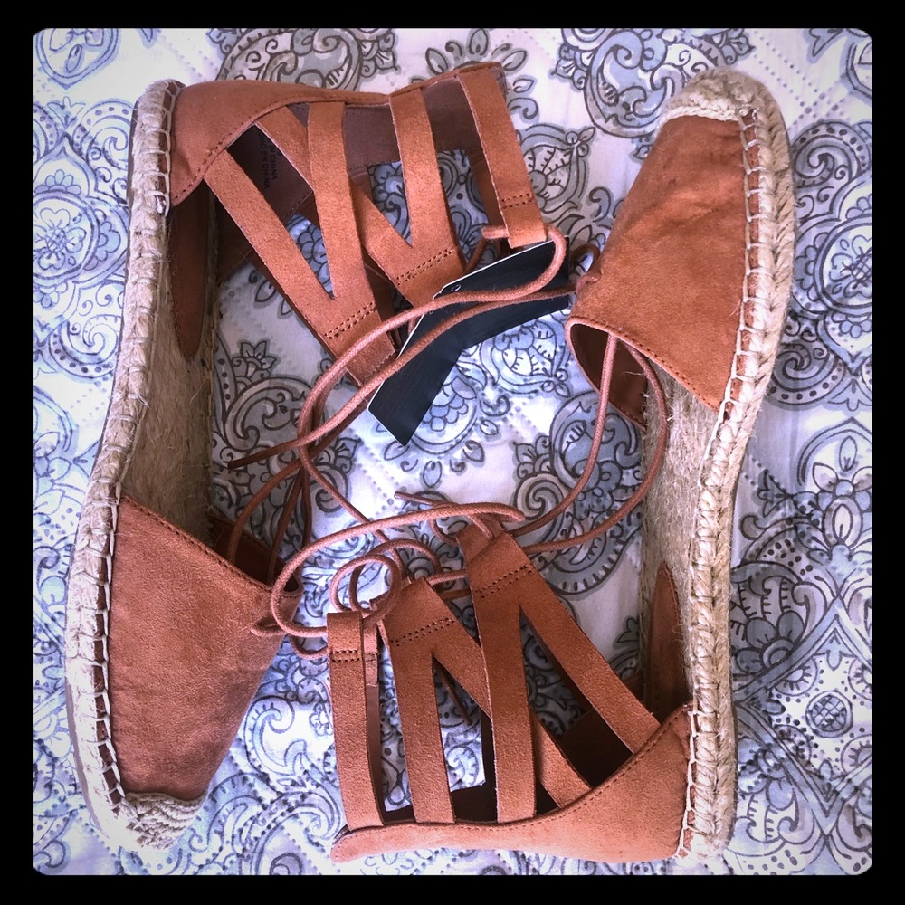 Forever 21 Tan Espadrille Sandals
